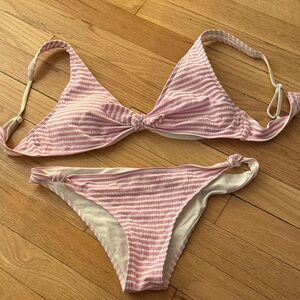 Abercrombie & Fitch Pink & White Striped Bikini